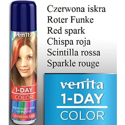Afbeelding van VENITA _1 Day Color koloryzuj¹cy spray do w3osów Czerwona Iskra 50 ml