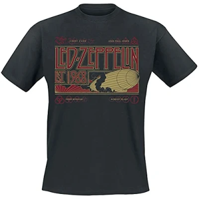 Afbeelding van Led Zeppelin &amp; Smoke Heren T shirt 2XL Zwart