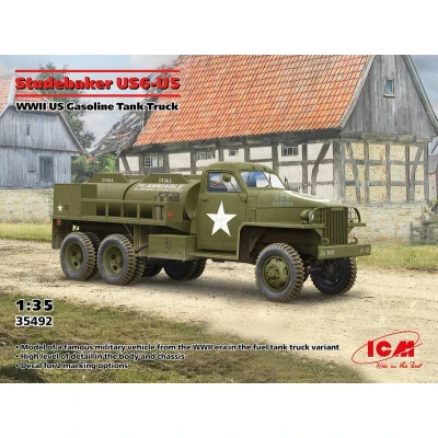 Afbeelding van 1:35 ICM 35492 Studebaker US6 U5 Amerikaanse Benzinetankwagen WWII Plastic Modelbouwpakket