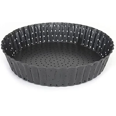Afbeelding van MGE Geperforeerde taartvorm Quichevorm met afneembare bodem Quicheschaal ronde taartvormen antiaanbaklaag hoge vlaaivorm Ø 20 cm hoogte 5