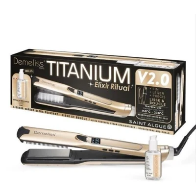 Image de Coffret Lisseur Vapeur Titanium V2 Elixir Ritual Demeliss 5 Niveaux De Température Réservoir 30Ml Jusqu&#039;A 230C