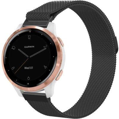 Afbeelding van iMoshion Milanees magnetisch 18 mm bandje Geschikt voor Garmin Vivoactive 4s / 3s Venu 2s Vivomove Fossil Gen 6 5e Zwart