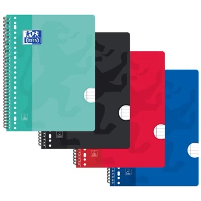 Image de OXFORD School bloc college A4+ ligné 23 trous 80 fls couverture en carton souple assortis