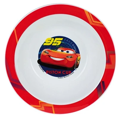 Afbeelding van Kunststof ontbijtbordje diep Disney Cars 16 cm Onbreekbare kinder bordjes