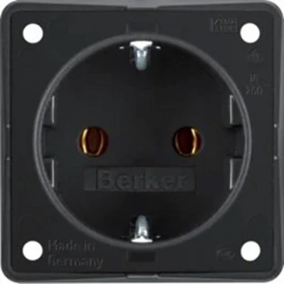 Afbeelding van Berker 947782503 Wandcontactdoos Compleet Integro Flow Zwart