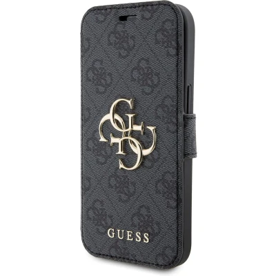 Afbeelding van Guess 4G Metal Logo Book Case Geschikt voor Apple iPhone 15 (6.1&quot;) Grijs