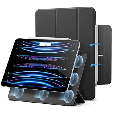 Afbeelding van ESR case compatibel met iPad Pro 11 2021/2020, hoes praktische magnetische sluiting [ondersteunt het koppelen en opladen van Apple Pencil] Drievoudige standaardkoffer, slimme hoes, automatische slaap / wekfunctie zwart