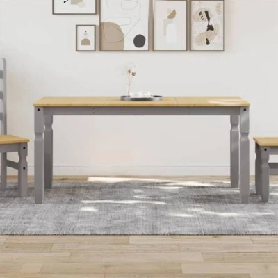 Afbeelding van Eettafel Corona 160x80x75 cm massief grenenhout grijs