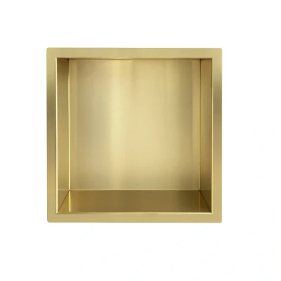 Afbeelding van Wiesbaden inbouwnis 30x30x10cm geborsteld messing