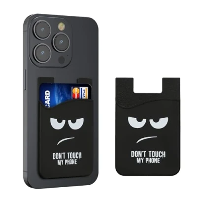 Afbeelding van kwmobile 2x zelfklevende pasjeshouder voor telefoon Kreditkarten Pashouder 4 pasjes of geld Siliconen cover met design 5,5 x 9 cm