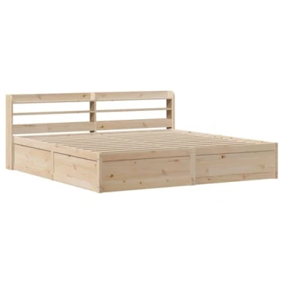 Afbeelding van vidaXL Bedframe met hoofdbord massief grenenhout 200x200 cm