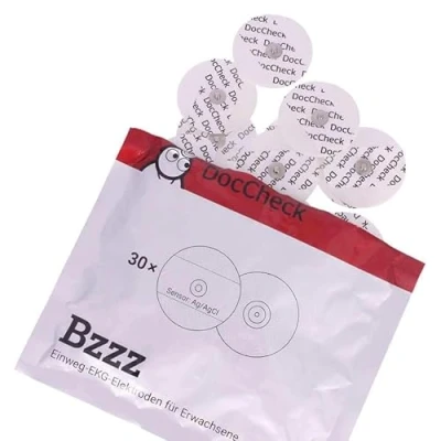Afbeelding van DocCheck Wegwerpelektroden &quot;Bzzz&quot; van schuim, Ø 50 mm, drukknopaansluiting