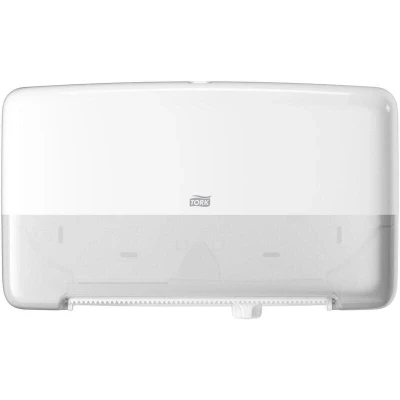 Afbeelding van Tork dispenser toiletpapier mini jumbo wit, twin (555500)
