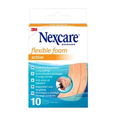 Afbeelding van Wondpleister Nexcare active flexible foam waterbestendig 6x10cm 10 stuks