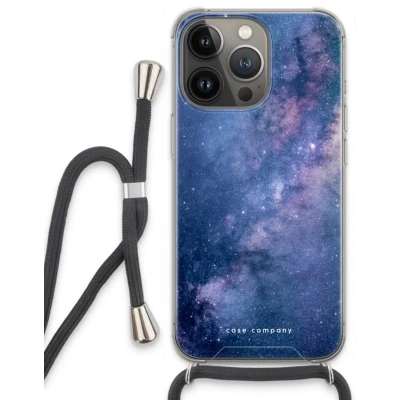 Afbeelding van Case Company® hoesje met Koord geschikt voor iPhone 13 Pro Nebula Telefoonhoesje Zwart Extra Bescherming aan alle Kanten en Over de Schermrand