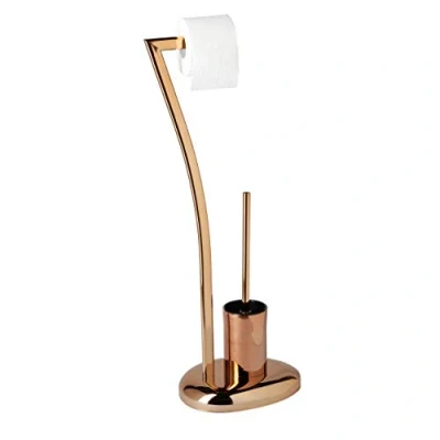 Afbeelding van Relaxdays toiletaccessoires set rvs wc rolhouder toiletborstelhouder toiletborstel