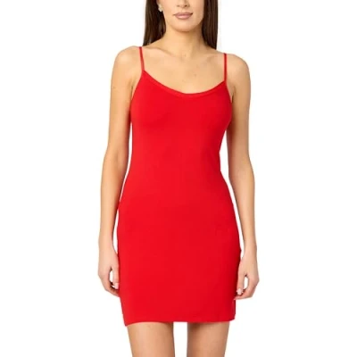Afbeelding van Merry Style MS MS10 315 UW Dames Onderjurk Nachthemd kort V neck verstelbare Spaghetti bandjes Viscose Rood M