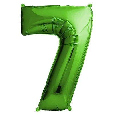 Afbeelding van envami® Verjaardagsballon 7 jaar, groen, 101 cm, cijferballon, decoratieve verjaardagsset voor jongens, Happy Birthday decoratie/ ballon, zweeft dankzij helium