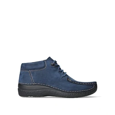 Afbeelding van Wolky Hoge veterschoenen Seamy Moc blauw nubuck