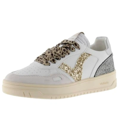 Afbeelding van Smile Favorites® Dames Sneakers Wit Leer Maat 38 Goud