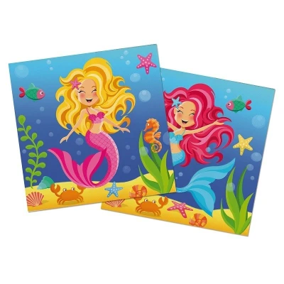 Image de Serviettes de fête la sirène 20 morceaux