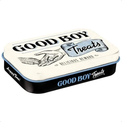 Afbeelding van Nostalgic Art Good Boy Treats Retro snoepdoos cadeau idee voor hondenbezitters vintage traktatiebox 6 x 9,5 2 cm