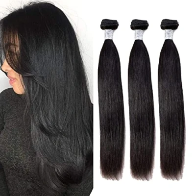 Afbeelding van RICHAIR Bundel Braziliaanse Krullen in set van 3 stuks, Braziliaans Haar, 14 Inch Natuurlijk Menselijk 50 g/stuk (totaal 150g), Zwarte Strengen