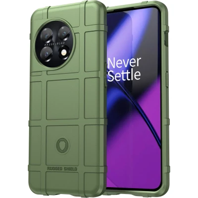 Afbeelding van imoshion Hoesje Geschikt voor OnePlus 11 Siliconen Rugged Shield Backcover Groen