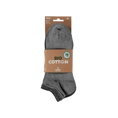Afbeelding van Bio Cotton Basic Sneaker Sokken Grey 4 pack 000 35 38 Grijs
