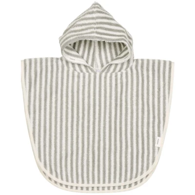Afbeelding van Koeka badponcho Playa 74/80 biologisch badstof blauw/wit gestreept