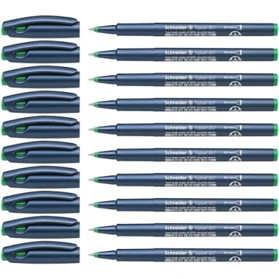 Afbeelding van rollerball Schneider Topball 857 0,6mm groen doos met 10 stuks