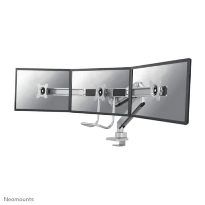 Afbeelding van Neomounts NM D775DX3SILVER full motion monitorarm 3 schermen 17 27&quot; gasveer 1 6 kg (3x) gaming model zilver