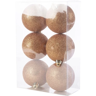 Afbeelding van Cosy @Home Kerstballen Koper ø 8 cm 6 Stuks