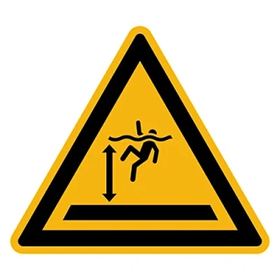 Afbeelding van Sticker Danger Warning NF ISO7010 zelfklevend driehoekig, gelamineerd, water en uv bestendig gevaar voor diep 40 x cm