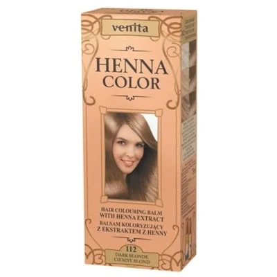Afbeelding van Venita HENNA COLOR BALSEM Dark Blonde / Donker Blond nr.112 Kant en Klare Natuurlijke Haarverf Zonder Ammoniak. Ammonia. PPD. PTD. Peroxide. Waterstofperoxide etc. 75ml