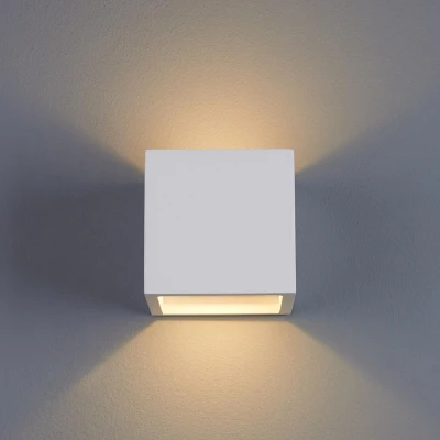 Afbeelding van Lindby LED wandlamp 2lichts gips, metaal H: 11.5 cm wit Inclusief lichtbronnen