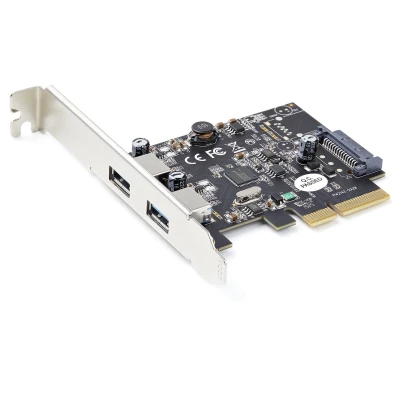 Afbeelding van StarTech.com 2 poorts USBA PCI Express kaart 10 Gb/poort PCIe USB 3.2 Gen Type A controller uitbreidingskaart laag profiel volledig Windows &amp; Linux (PEXUSB312A3)