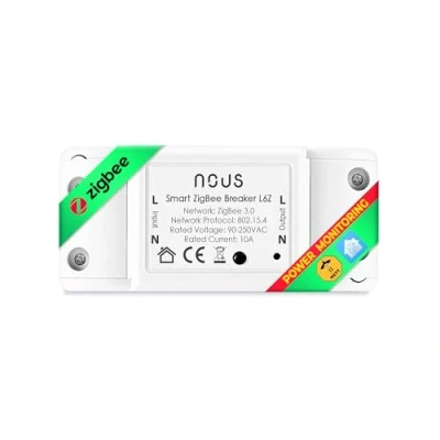 Afbeelding van ZigBee Draadloze Schakelaar NOUS L6Z, DIY Aangesloten Schakelmodule met Timer Alexa Domotica Tuya Smart Life LED Relais 220V Nest Google Home Assistant, 2MQTT. Hub Vereist
