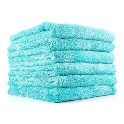 Afbeelding van The Rag Company Eagle Edgeless 450 (set van 6) Koreaanse professionele microvezelhanddoeken 70/30 super pluche voor het polijsten en drogen auto&#039;s, 40,6 x cm, blauw