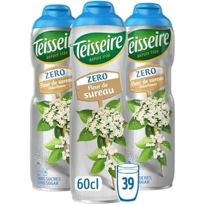 Afbeelding van Teisseire Geen suiker, vlierbloesemsiroop voor verfrissende dranken, cocktails, jerrycan 3 x 60 cl