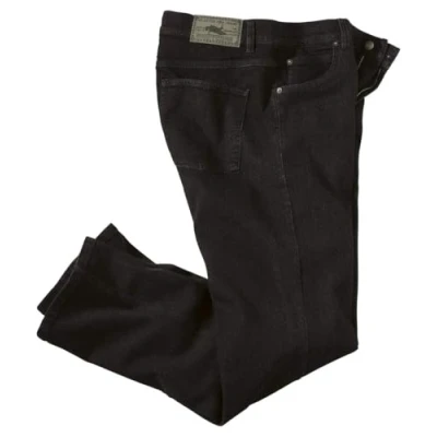 Afbeelding van ATLAS FOR MEN Jean Homme Regular Jeans Stretch Coupe Droite Pantalon Nouveau Disponible en Grandes Tailles, Noir Charbon, 38