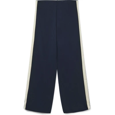 Afbeelding van Vero Moda Broek Vmberlin Mw Wide Panel Pant Noos 10335939 Navy Blazer/panel A1 Dames Maat W30 X L34