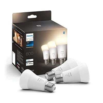 Afbeelding van Philips Hue standaardlamp warmwit licht 3 pack E27 800lm