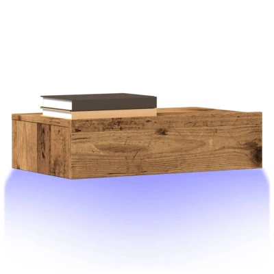 Afbeelding van vidaXL Tv meubel met LED verlichting 60x35x15,5 cm oud houtkleurig