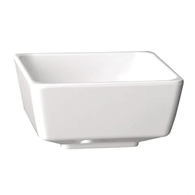 Afbeelding van Float melamine vierkante kom wit 15cm
