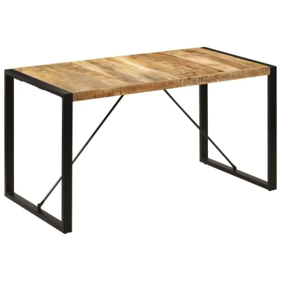 Afbeelding van Eettafel 140x70x75 cm massief mangohout