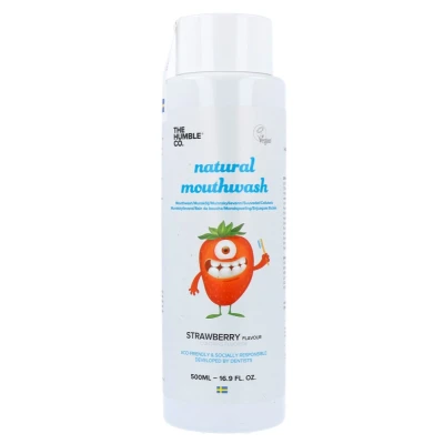 Afbeelding van Humble Brush Natural Mouthwash Strawberry Kids 500ML