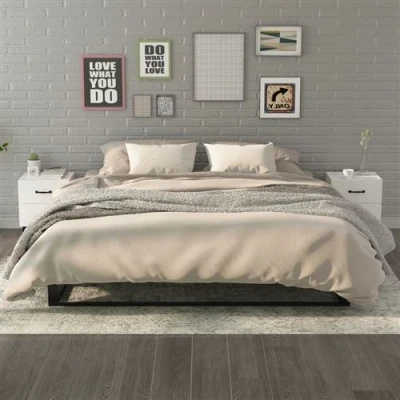 Afbeelding van Nachtkastjes 2 st 40x35x47,5 cm wit