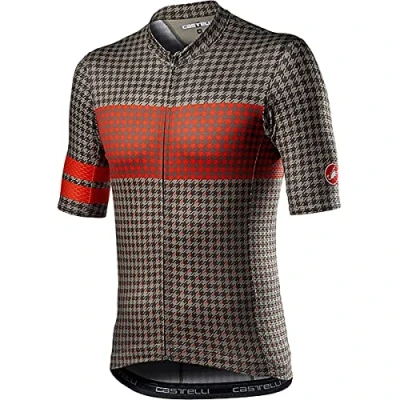 Afbeelding van Castelli Fietsshirt korte mouwen Heren Groen Rood MAISON JERSEY BARK GREEN FIERY RED M