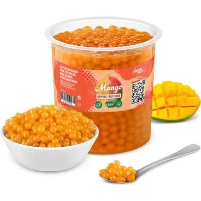 Afbeelding van Popping boba fruitparels voor Bubble tea Mango 3.2kg